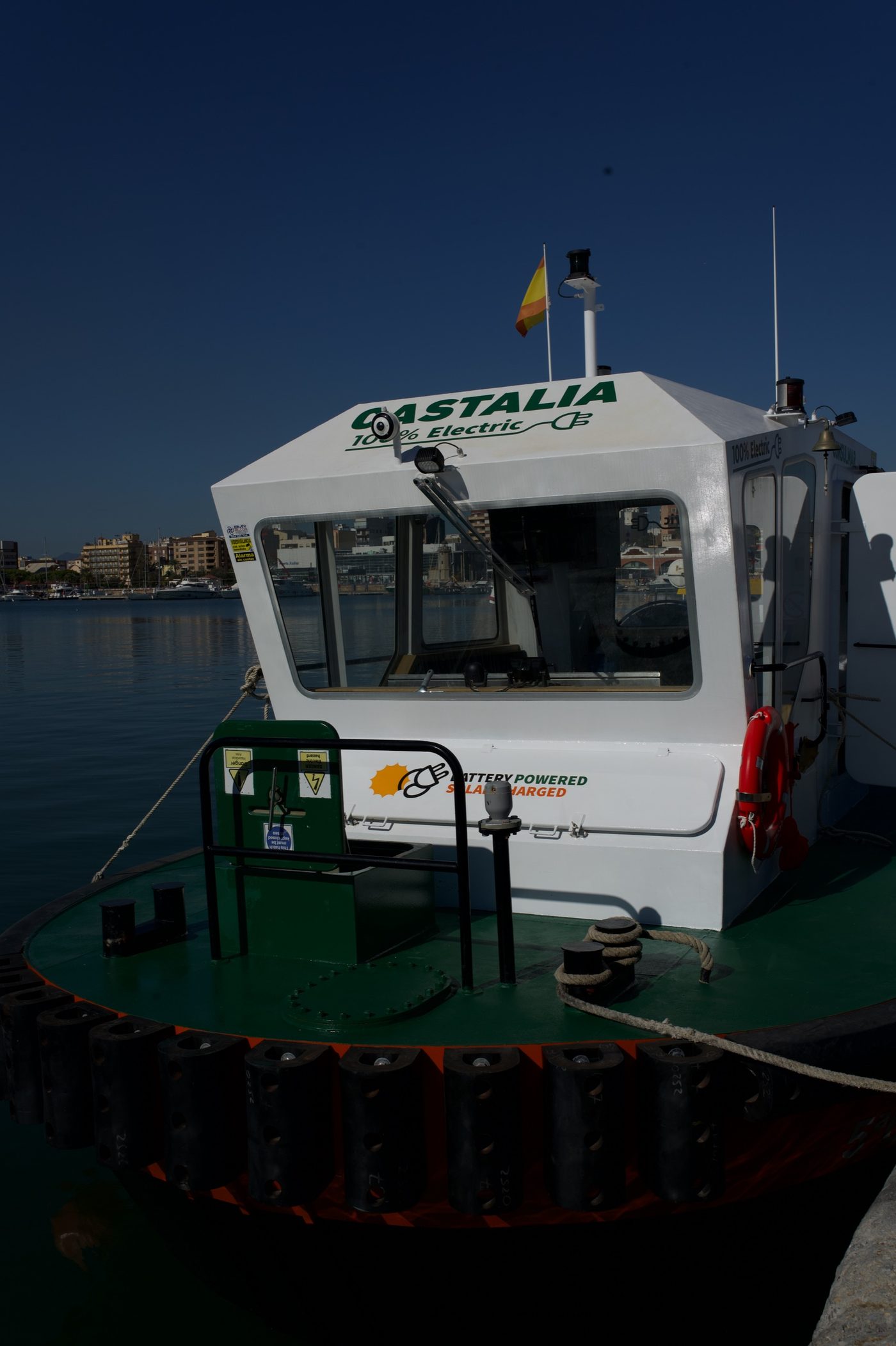 Castalia, fully electric multipurpose harbour vessel built by SYM Naval